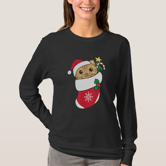 Cute Cat For Christmas Cat 1 T-shirt (Voorkant)