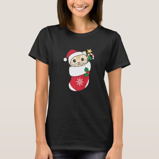 Cute Cat For Christmas Cat  5 T-shirt (Voorkant)