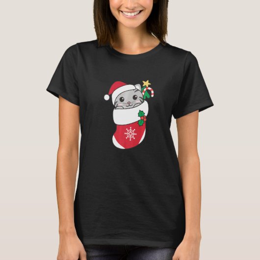 Cute Cat For Christmas Cat  6 T-shirt (Voorkant)