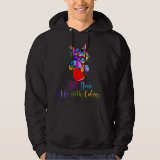 Cute Cat  for kitten  Colorful Kitty Adoption Mom Hoodie