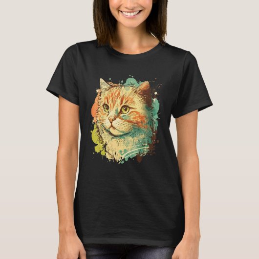 Cute Cat for kitten Colorful Kitty T-shirt (Voorkant)
