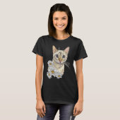Cute Cat for Kitten Daisy Flower Kat Adoption T-shirt (Voorkant volledig)