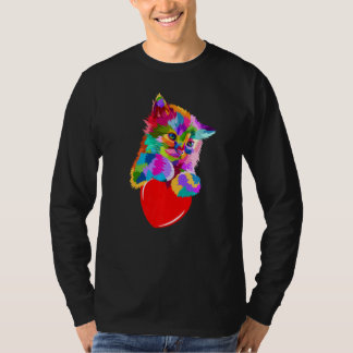 Cute Cat For Kittens  Colorful Kitty Adoption T-shirt
