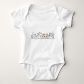 Cute Cat Friends Baby Bodysuit (Voorkant)