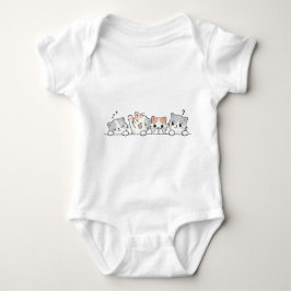 Cute Cat Friends Baby Bodysuit