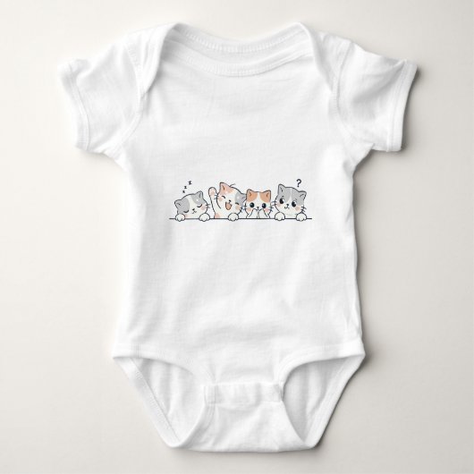 Cute Cat Friends Baby Bodysuit (Voorkant)