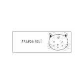 Cute Cat Funny Doodle Kinder douanenaam Zelfinktende Stempel (Design)