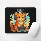 cute cat gamer Mousepad Muismat (Met muis)