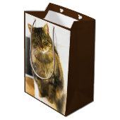 Cute Cat Gift Bag Medium Cadeauzakje (Achterkant Gekanteld)