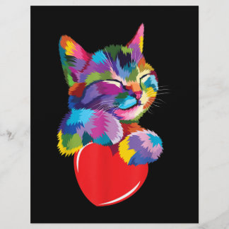 Cute Cat Gift for Kitten Lovers Colorful Art Kat Flyer