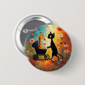 Cute Cat Giraffe Button (Voorkant /achterkant)