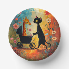 Cute Cat Giraffe Paper Bowl Papieren Kommen