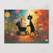 Cute Cat Giraffe Postcard Briefkaart (Voorkant)