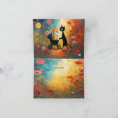 Cute Cat Giraffe Thank You Card Bedankkaart (Binnen)