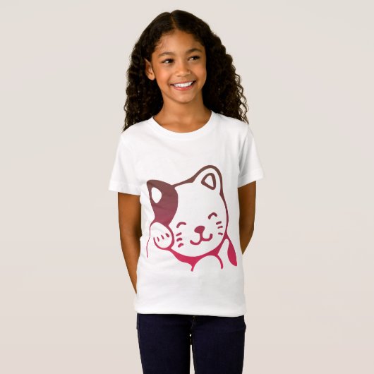 Cute Cat Girls T-shirt (Voorkant volledig)