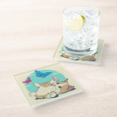 Cute Cat Glass Onderzetter (Schuin)
