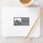 Cute Cat Glasses Grey Address Label (Insitu)