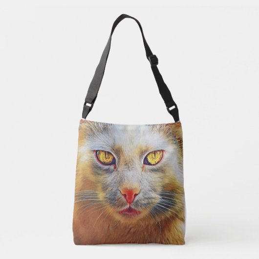 Cute Cat Golden Face Canvas tas (Achterkant)