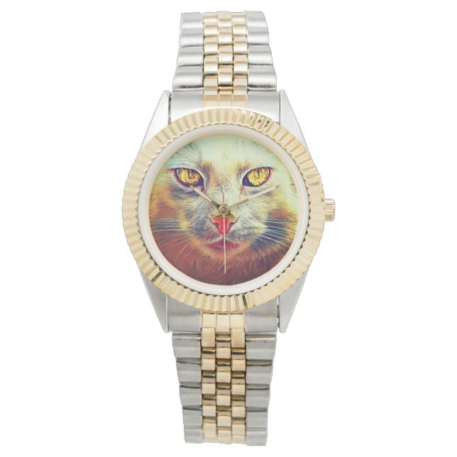 Cute Cat Golden Face eWatch Horloge (Voorkant)