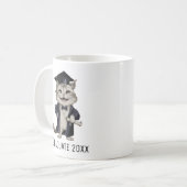Cute Cat Graduation Personalized Koffiemok (Voorkant links)