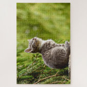 Cute Cat Gray Kitten Green Pine Tree Legpuzzel (Verticaal)