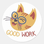 Cute Cat Great Job Sticker (Voorkant)