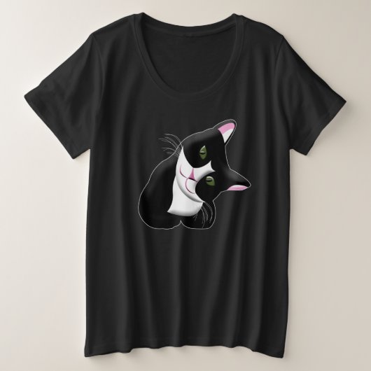 Cute Cat Grote Maat T-shirt (Design voorkant)