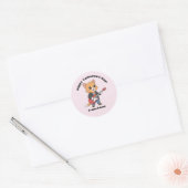 Cute cat guitar player Valentine Ronde Sticker (Envelop)