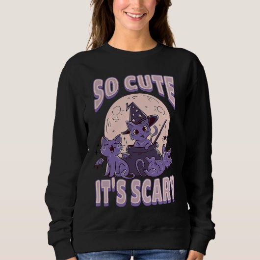 Cute cat Halloween outfit so cute it's scary Trui (Voorkant)