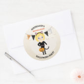 Cute Cat Halloween Party Ronde Sticker (Envelop)