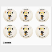 Cute Cat Halloween Party Ronde Sticker (Vel)