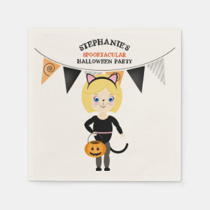 Cute Cat Halloween Party Servetten