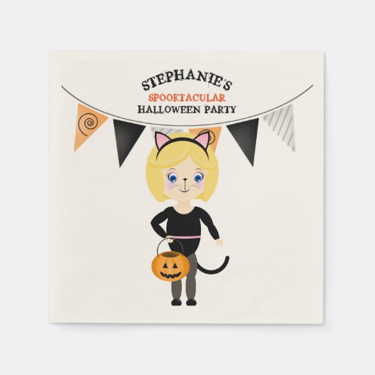 Cute Cat Halloween Party Servetten (Voorkant)