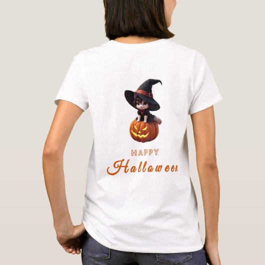 Cute Cat Halloween T-shirt (Achterkant)