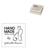 Cute Cat Handmade with Love Rubberstempel (Gestempeld)