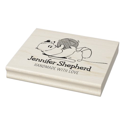 Cute Cat Handmade with Love Rubberstempel (Stempel)