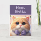 Cute Cat Happy Birthday Kaart (Voorkant)