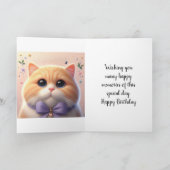 Cute Cat Happy Birthday Kaart (Binnen)