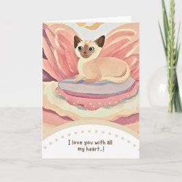 cute cat happy birthday kaart