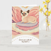 cute cat happy birthday kaart (Gele Bloem)