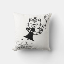 Cute Cat Happy Birthday Kussensloop