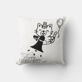Cute Cat Happy Birthday Kussensloop Kussen