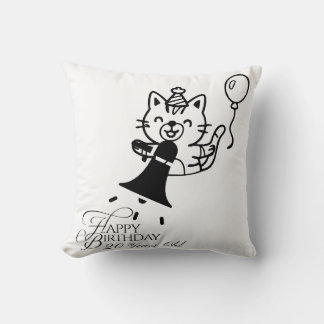Cute Cat Happy Birthday Kussensloop Kussen