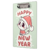 cute cat  happy new year clipboard klembord (Links)