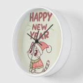 cute cat happy new year clock (Hoek)