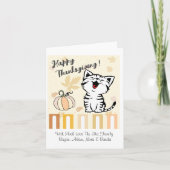Cute Cat Happy Thanksgiving Bedankkaart (Voorkant)