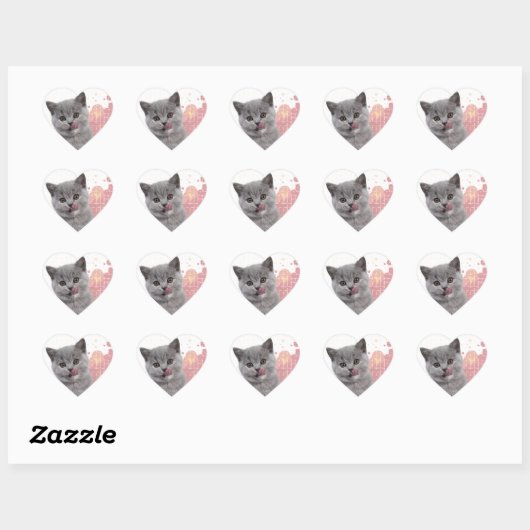 Cute cat  hart sticker (Vel)