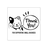 Cute Cat Hartelijk dank, aangepast bericht Rubberstempel (Afrduk)