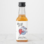 Cute Cat Hartelijk dank Baby shower Liquor Fleslab Likeurfles Etiket (Voorkant)