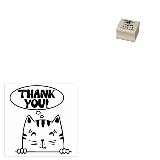 Cute Cat Hartelijk dank, kleine bedrijven Rubberstempel (Gestempeld)
